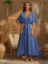 Load image into Gallery viewer, V-neck Tassel Print, Bohemian Maxi Dresses, Cotton Boho Dress