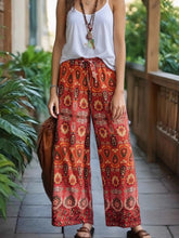 Load image into Gallery viewer, Red Floral Print ,Bohemian Pant , Rayon Boho Pants