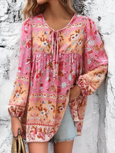 Load image into Gallery viewer, Tie Neck Floral Print ,mini Dress,Boho Dress