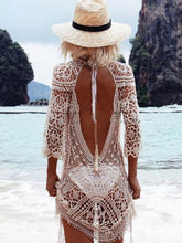 Load image into Gallery viewer, Hollow Lace, Boho Mini Dress,bohemian Sundress