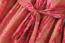 Load image into Gallery viewer, Red Floral Print ,Beach Bohemian Rompers