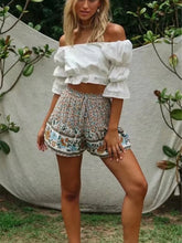Load image into Gallery viewer, Boho Blouse, White Shirt,white Off-shoulder Tops