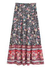 Load image into Gallery viewer, Multi Floral Printed, Beach Bohemian Pleated ,Maxi Skirts