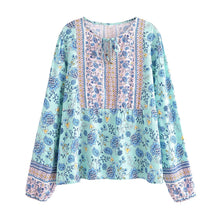 Load image into Gallery viewer, Vintage Chic Tops,Bohemian Blouse Shirts ,Boho Shirt