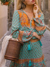 Load image into Gallery viewer, Boho Blouse, Vintage Blouse,Floral Print