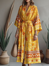 Load image into Gallery viewer, Floral Horse Print ,boho Kimono ,Bohemian Robe