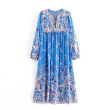Load image into Gallery viewer, Floral Print,Bohemian Midi Sundress,Boho Dress