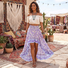 Load image into Gallery viewer, Floral Print, Irregular Sexy High Low , Boho Maxi Skirts