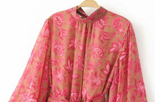 Load image into Gallery viewer, Red Floral Print ,Beach Bohemian Rompers