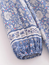 Load image into Gallery viewer, Mini Dress, Boho dress, Porcelain Floral Print