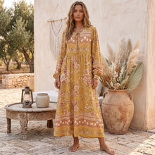 Load image into Gallery viewer, Boho Dress, Bohemian Maxi Dress,Multi Floral Print