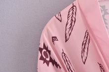 Load image into Gallery viewer, Pink Floral Print ,bohemian Robe,Boho Kimono