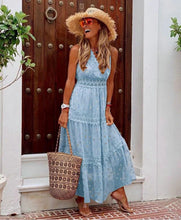 Load image into Gallery viewer, Solid Lace,Bohemian Maxi Dress ,Boho Sundress