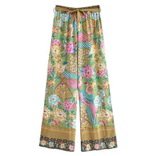 Load image into Gallery viewer, Peacock Floral Print ,Bohemian Pant , Rayon Boho Pants