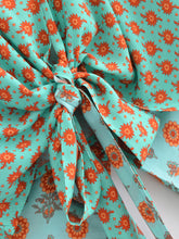 Load image into Gallery viewer, Bohemian Kimono, Boho Bikini Cover-ups,Green Floral Print