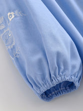 Load image into Gallery viewer, Floral Emberoidered, Linen Cotton Maxi Dress,Tassel Boho Dress