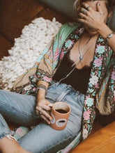 Load image into Gallery viewer, Boho Kimono ,Bikini Cover-Ups,Green Peacock Print