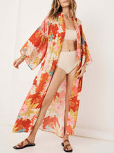 Load image into Gallery viewer, Floral Bohemian Kimono,Boho Bikini Cover-ups