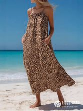 Load image into Gallery viewer, Floral Print, Backless Sexy Maxi Dress,Boho Dress with Pockets