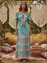 Load image into Gallery viewer, Maxi Dress, Boho Sundress,Off Shoulder Sashes