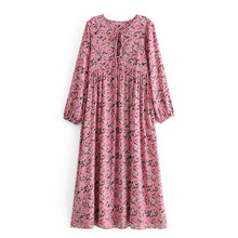 Load image into Gallery viewer, Floral print, Boho Maxi dress,Vintage sundress
