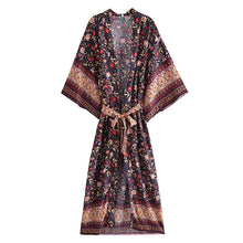 Load image into Gallery viewer, Floral Print,Bohemian Kimono,Beach Robe Bikini Cover-ups