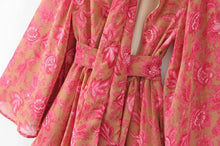 Load image into Gallery viewer, Red Floral Print ,Beach Bohemian Rompers