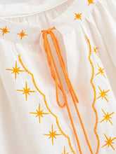 Load image into Gallery viewer, Celestial Embroidered Linen Blouse - Sun Boho Top