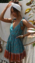 Load image into Gallery viewer, Strap Mini Dress, Boho Dress,Floral Print