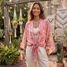 Load image into Gallery viewer, Vintage Floral Print ,Beach Summer Kimono , Boho Cover-ups