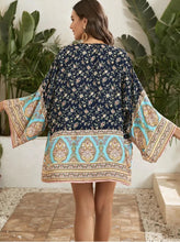 Load image into Gallery viewer, Multi Floral Print, Bohemian Kimono,Boho Robe Kimono
