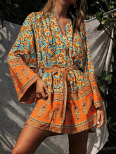 Load image into Gallery viewer, Floral Print Kimono,Bohemian Short Robe,Boho Cover-ups