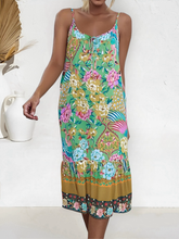 Load image into Gallery viewer, Peacock Floral, Strap Dresses,Boho Midi Dress