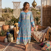 Load image into Gallery viewer, Wild Flower ,Beach Bohemian Maxi Dress, Boho Dress