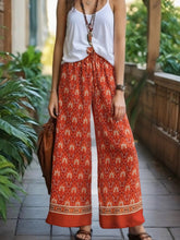 Load image into Gallery viewer, Red Floral Print ,Bohemian Pant , Rayon Boho Pants