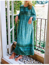 Load image into Gallery viewer, Pink Floral Print ,Bohemian Maxi Dress ,Boho Dress
