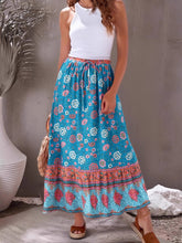 Load image into Gallery viewer, Purple Floral Print,Bohemian Skirt,Boho Maxi Skirt