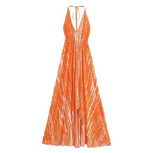 Load image into Gallery viewer, Floral Print ,Backless Sexy Beach Bohemian Dress,, High-Low Boho Dress