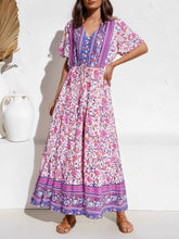 Load image into Gallery viewer, Maxi Dress, Boho Dress,Purple Floral Print