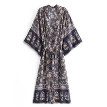 Load image into Gallery viewer, Multi Floral Bohemian Kimono ,Boho Maxi Robe