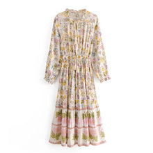 Load image into Gallery viewer, Lace-up Tassel, Boho Maxi Dress, Vintage Sundress