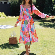 Load image into Gallery viewer, Bohemian Midi Dress,Long Sleeve Dresses