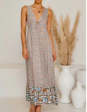 Load image into Gallery viewer, Floral Print,Boho Sundress, Boho Maxi Dress