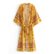 Load image into Gallery viewer, Floral Horse Print ,boho Kimono ,Bohemian Robe