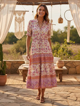 Load image into Gallery viewer, Ruffles Floral,Bohemian Midi Dress ,Boho Dress