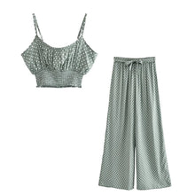 Load image into Gallery viewer, Green Polka Dot ,2 Pieces Suits ,Boho Sets