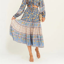 Load image into Gallery viewer, Floral Print ,Bohemian Skirt, Boho Maxi Skirts