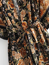 Load image into Gallery viewer, Floral Horse Print ,boho Kimono ,Bohemian Robe