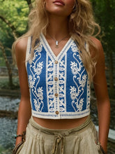 Load image into Gallery viewer, Denim Embroidery ,Suspender Vest ,Sequin Vest Waistcoat