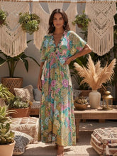 Load image into Gallery viewer, Boho Maxi Dresses, Bohemian Dress, Peacock Floral
